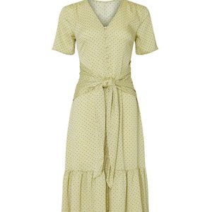 Citron Dot Tie Waist Dress - LOVE, Whit by Whiteny Port